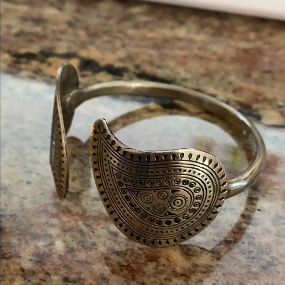 Silvertone open bracelet